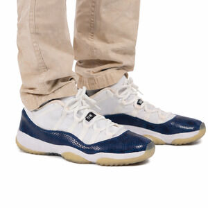Nike Shoes Sneakers Air Jordan XI 11 Low Navy Snakeskin Sz 7.5 Retro CD6846-102